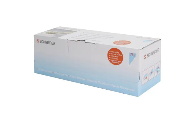 Sac à poche monouso Schneider punta chiusa 470 x 230 mm 75 μ arrotolata colore blu confezione da 100 391210