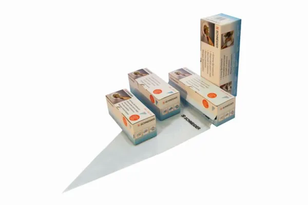 Sac à poche monouso Schneider punta chiusa 470 x 230 mm 75 μ arrotolata colore blu confezione da 100 391210