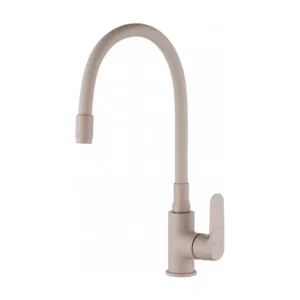 Rubinetto imponente con beccuccio elastico memoria di forma semplice Inox/Beige Classe Energetica ++