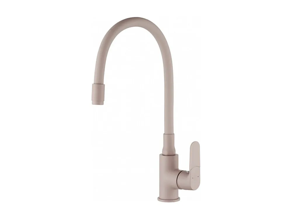 Rubinetto imponente con beccuccio elastico memoria di forma semplice Inox/Beige Classe Energetica ++