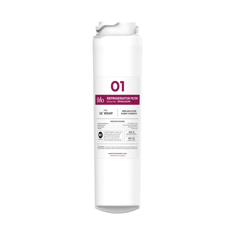 Brio 6022A Refrigerator Filter - GE MSWF, 101820A, 101821B, RWF1500A Materiale Plastica Alimentare