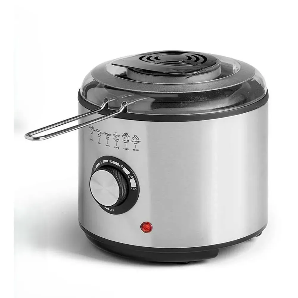 Friggitrice Argon Nero Trasparente Argentato 1 L 950 W