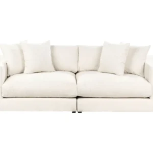 3 Seater Sofa White GLORVIKA II con Motivo Decorativo