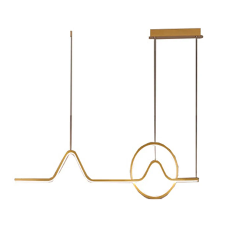 Apparecchio di illuminazione per isola con linee metalliche Plafoniera per isola LED stile contemporaneo per sala da pranzo