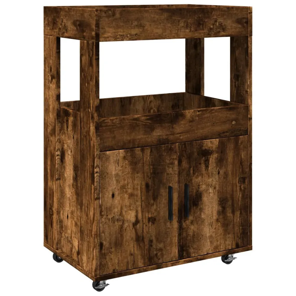 Carrello Bar Rovere Fumo 60x39,5x89 cm Legno Multistrato