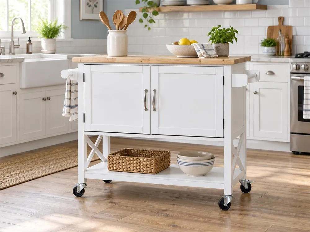 Carrello da cucina bianco MELE