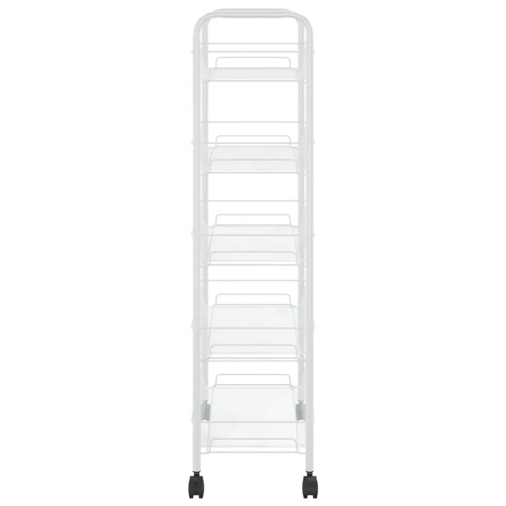 Carrello da Cucina con 5 Ripiani Bianco 46x26x105 cm Ferro