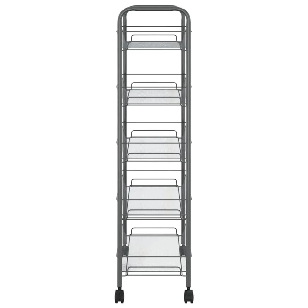 Carrello da Cucina con 5 Ripiani Grigio 46x26x105 cm Ferro