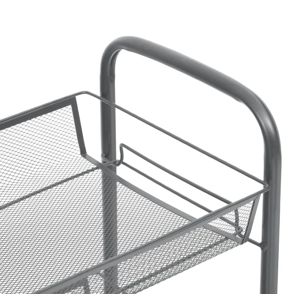 Carrello da Cucina con 5 Ripiani Grigio 46x26x105 cm Ferro