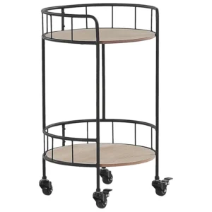 Carrello da cucina legno evidente e nero HIKO