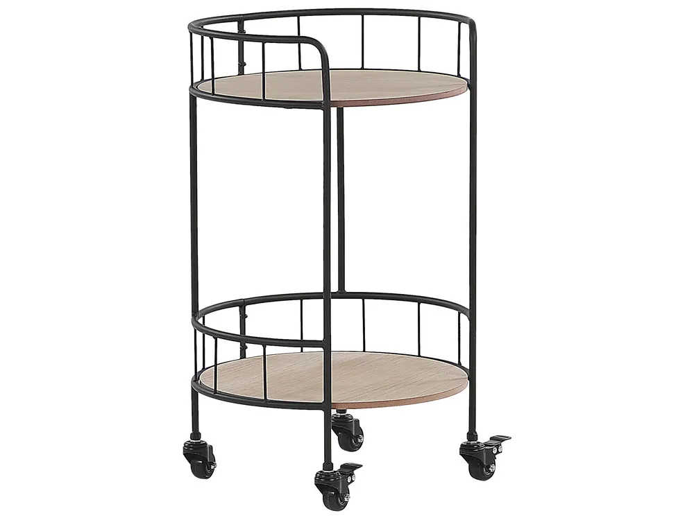 Carrello da cucina legno evidente e nero HIKO