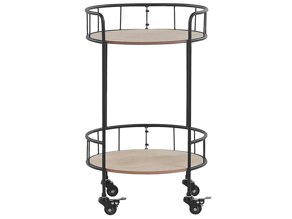 Carrello da cucina legno evidente e nero HIKO