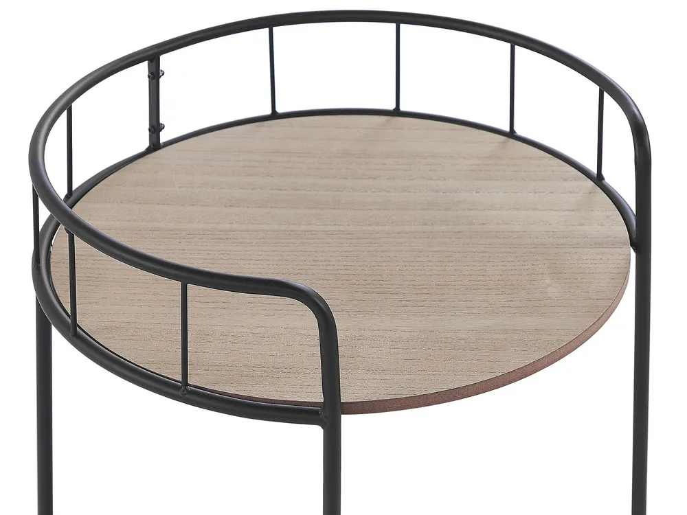 Carrello da cucina legno evidente e nero HIKO