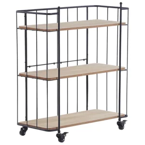 Carrello da cucina legno limpido e nero GABBS