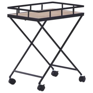 Carrello da cucina legno trasparente e nero LEOTI
