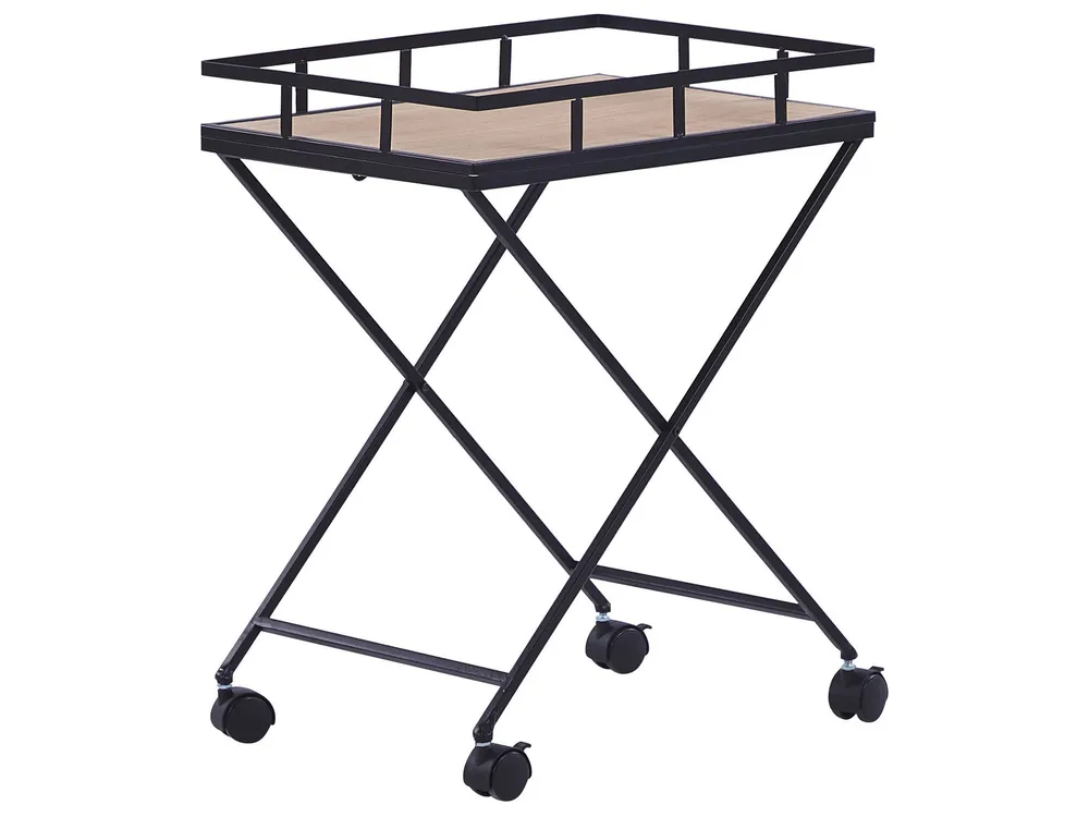 Carrello da cucina legno trasparente e nero LEOTI