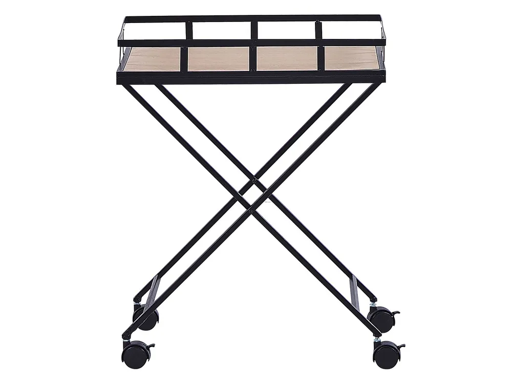 Carrello da cucina legno trasparente e nero LEOTI