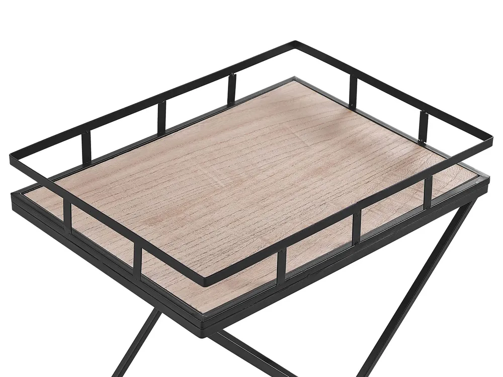 Carrello da cucina legno trasparente e nero LEOTI