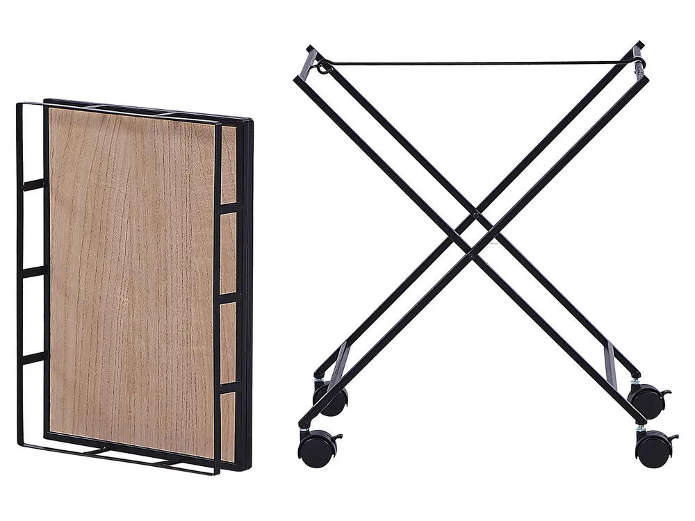 Carrello da cucina legno trasparente e nero LEOTI
