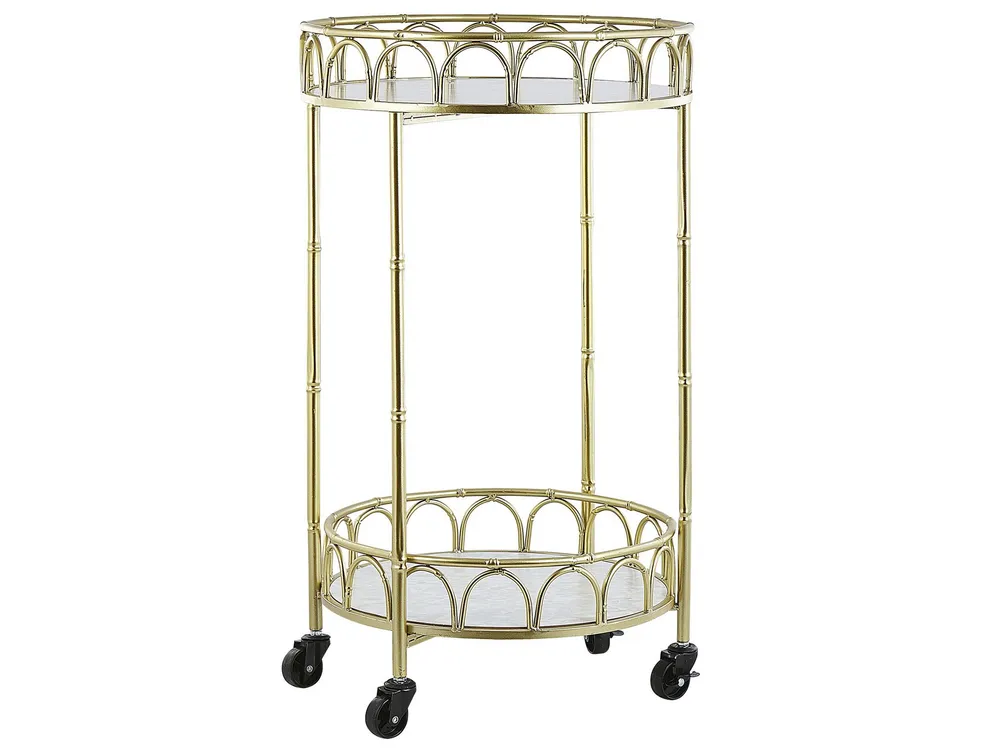 Carrello da cucina marmo e oro SHAFTER