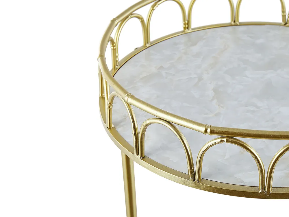 Carrello da cucina marmo e oro SHAFTER