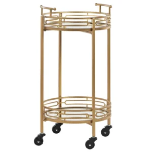 Carrello da cucina metallo/vetro oro e nero FARLEY
