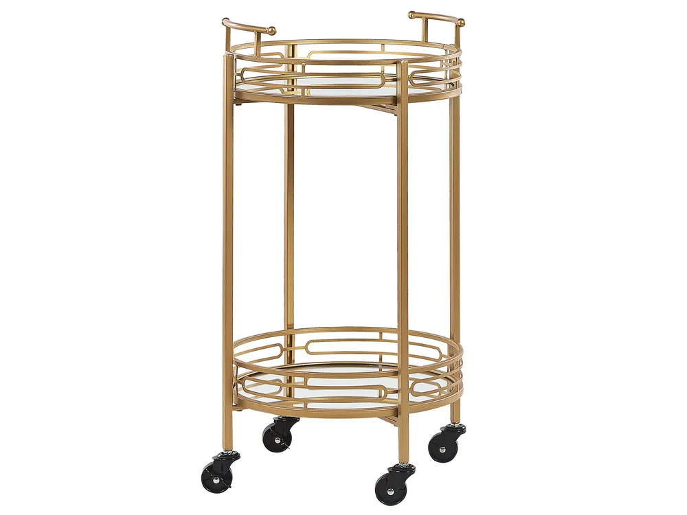 Carrello da cucina metallo/vetro oro e nero FARLEY