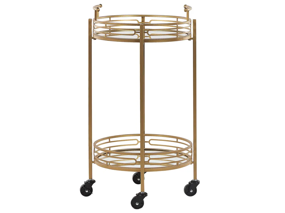 Carrello da cucina metallo/vetro oro e nero FARLEY