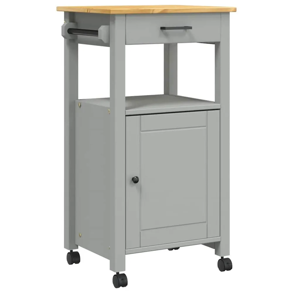 Carrello da Cucina MONZA 48x40x90 cm Legno Massello di Pino