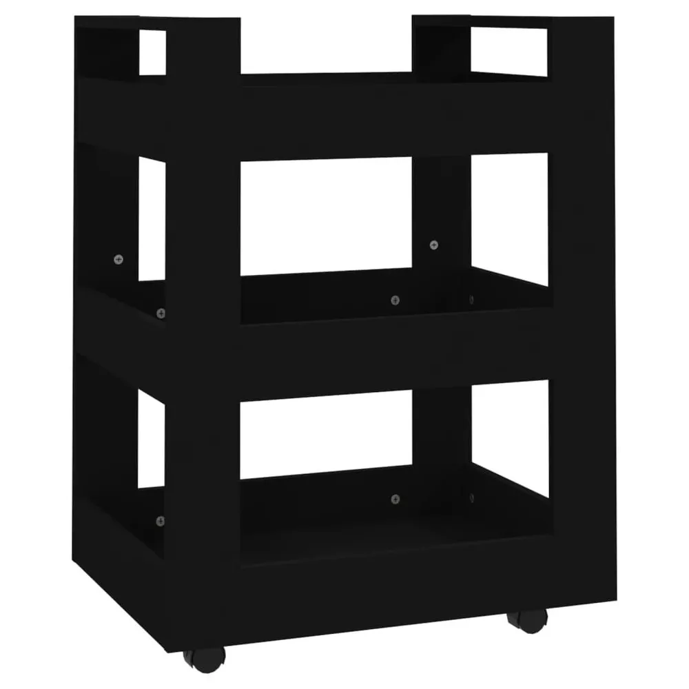 Carrello da Cucina Nero 60x45x80 cm Legno Multistrato
