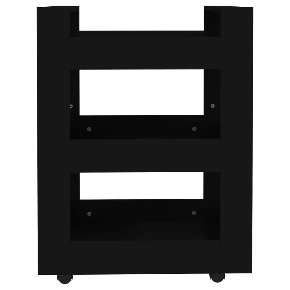 Carrello da Cucina Nero 60x45x80 cm Legno Multistrato
