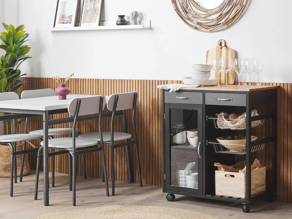 Carrello da cucina nero BOVES