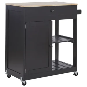 Carrello da cucina nero TRAPANI