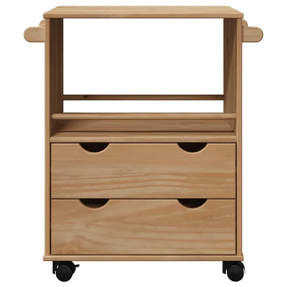 Carrello da Cucina OTTA 59x45x80 cm Legno Massello di Pino