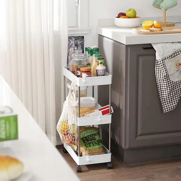 Carrello da cucina SONGMICS con 3 livelli bianco KSC009W01