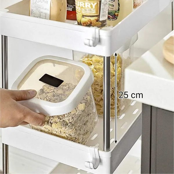 Carrello da cucina SONGMICS con 3 livelli bianco KSC009W01