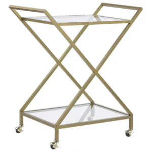 Carrello da cucina vetro e oro IVERA