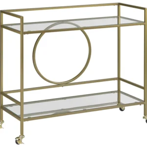 Carrello da cucina vetro e oro KERRY