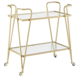 Carrello da cucina vetro e oro NOTI