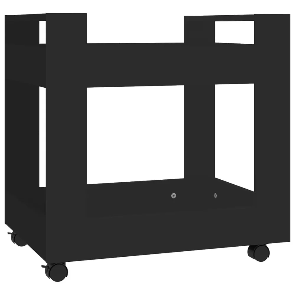 Carrello per Scrivania Nero 60x45x60 cm Legno Multistrato
