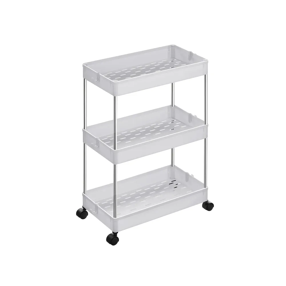 Carrello Portaoggetti 3 Ripiani 40 x 22 x 60 cm Bianco