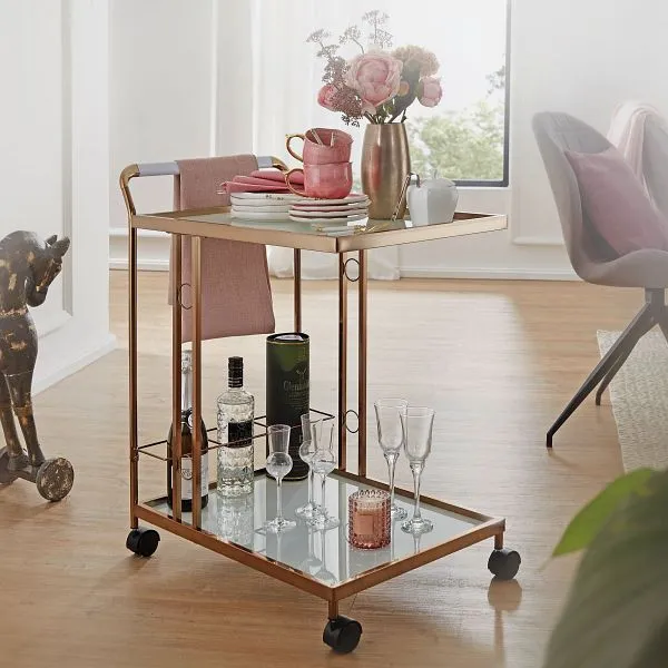 Carrello da portata Wohnling Design oro 67x80x45 cm WL6.008