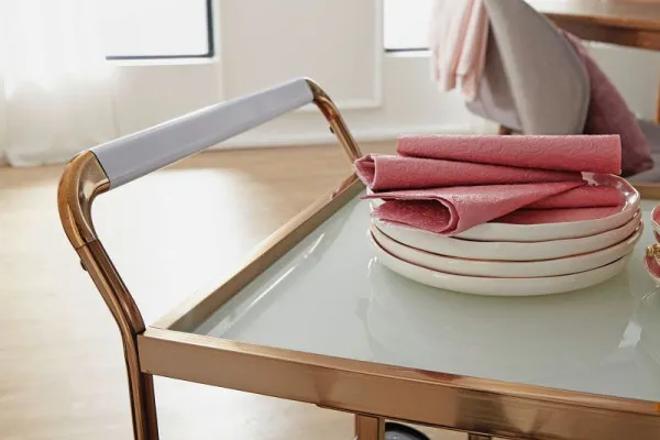 Carrello da portata Wohnling Design oro 67x80x45 cm WL6.008