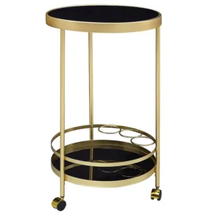 Carrello portavivande gold tavolino su ruote Carrello portavivande rotondo Ø 45 cm