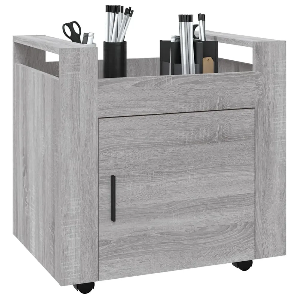 Carrello Scrivania Grigio Sonoma 60x45x60 cm Legno Multistrato