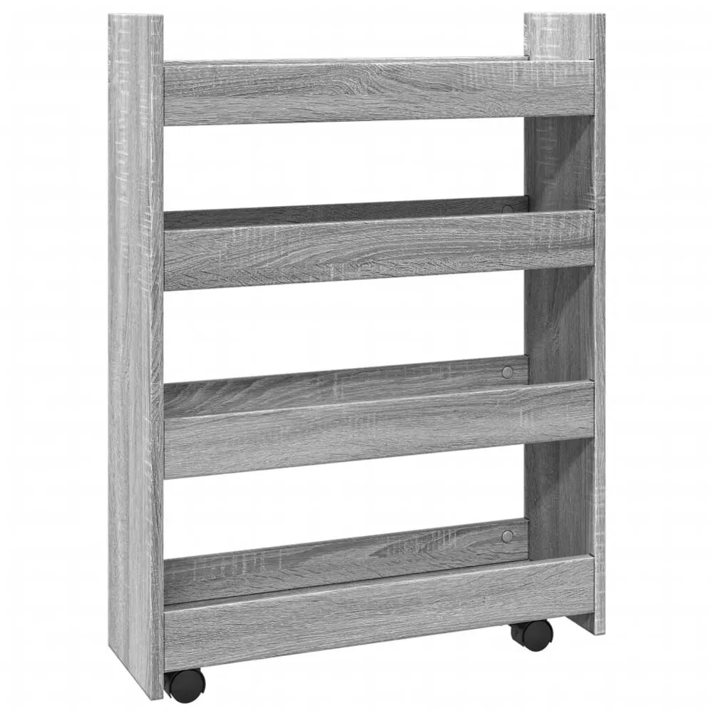Carrello Stretto 4 Livelli Grigio Sonoma Truciolato