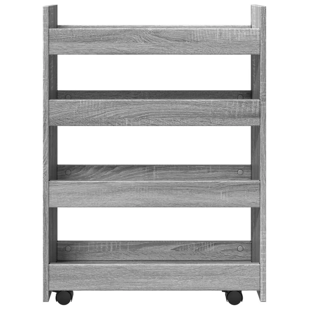 Carrello Stretto 4 Livelli Grigio Sonoma Truciolato