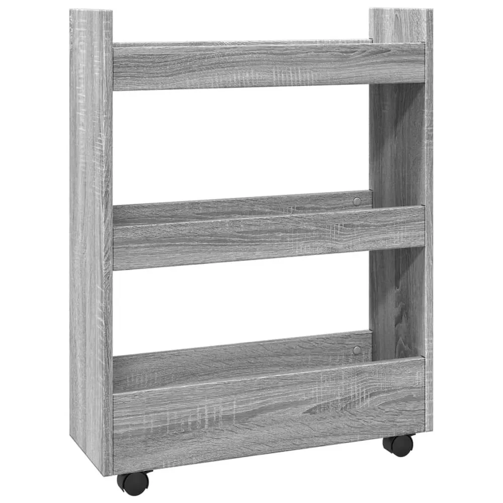 Carrello Stretto 3 Livelli Grigio Sonoma Truciolato