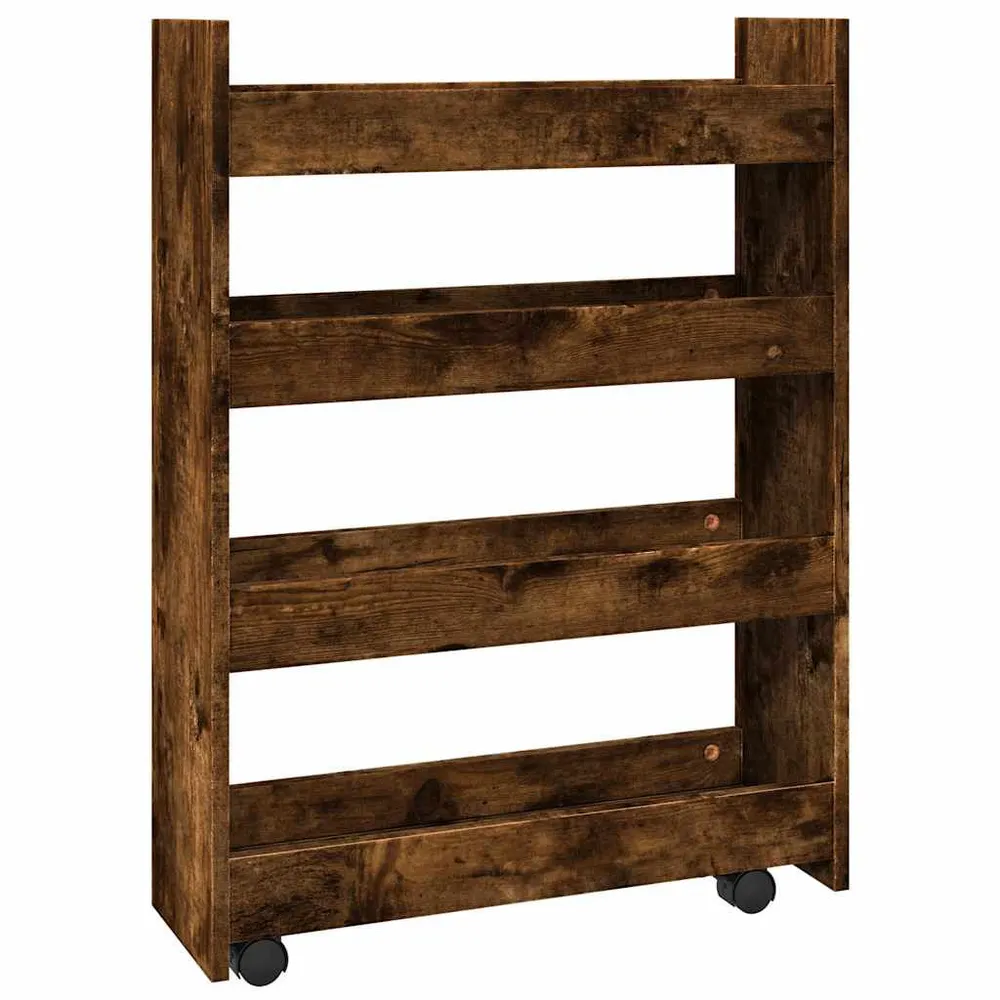 Carrello Stretto 4 Livelli Rovere Fumo Truciolato