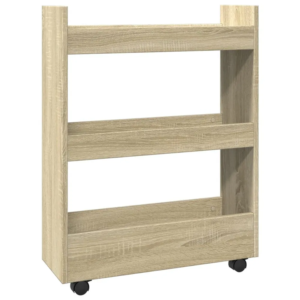 Carrello Stretto 3 Livelli Rovere Sonoma Truciolato